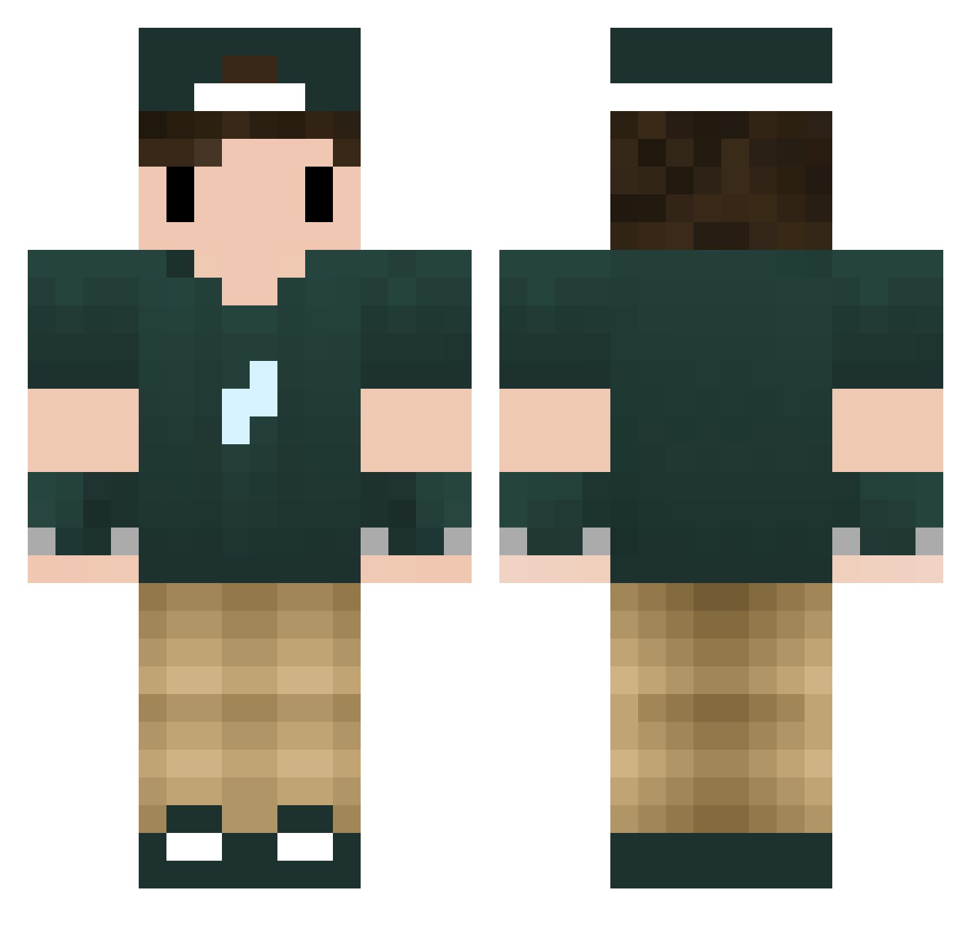 SIEDEGODS Minecraft skin, front and back view