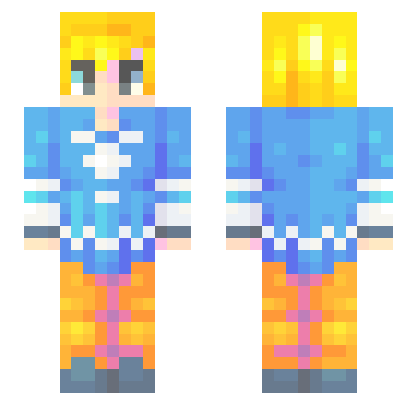 Kurz Minecraft skin, front and back view