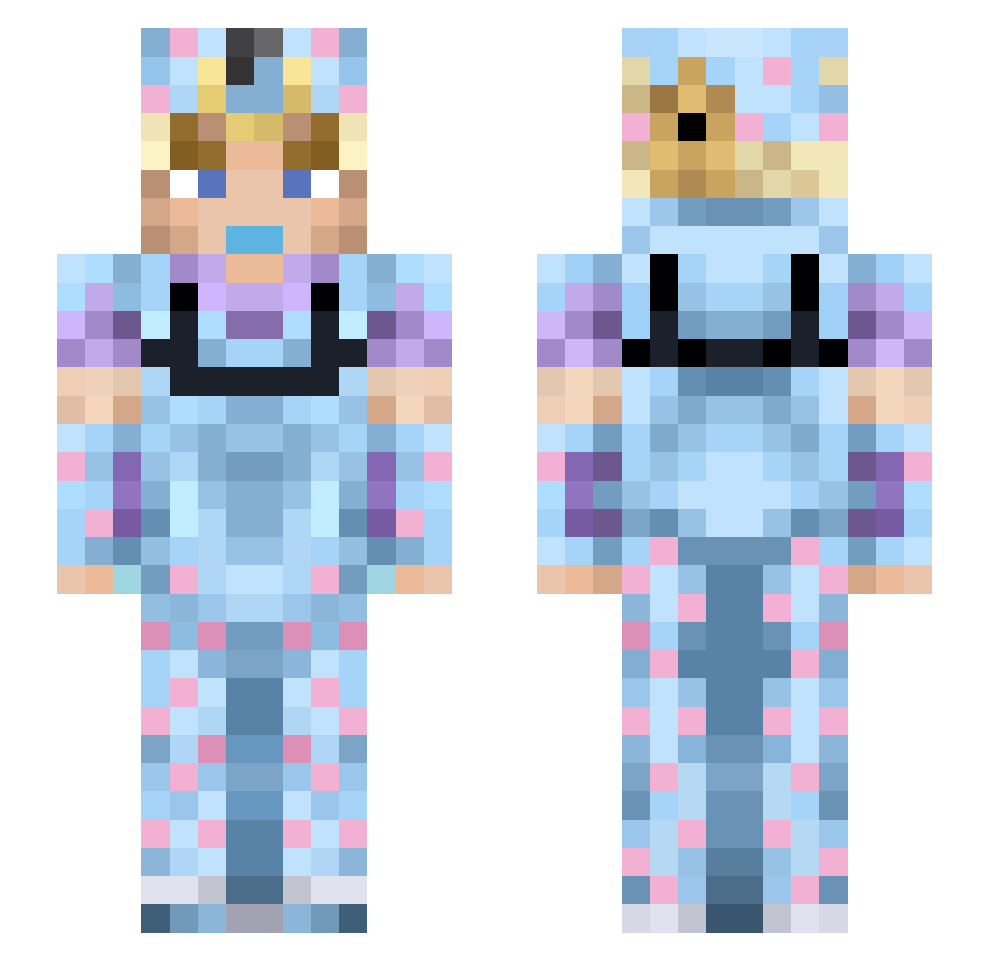 zaq_is_cool Minecraft skin, front and back view