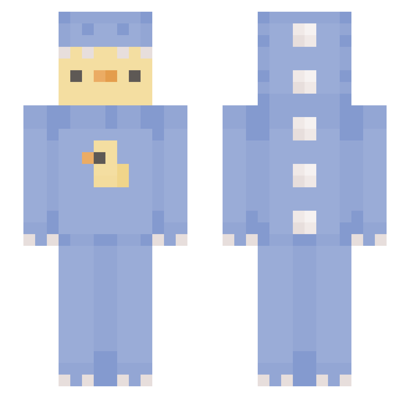 NICHOLA5 Minecraft skin, front and back view