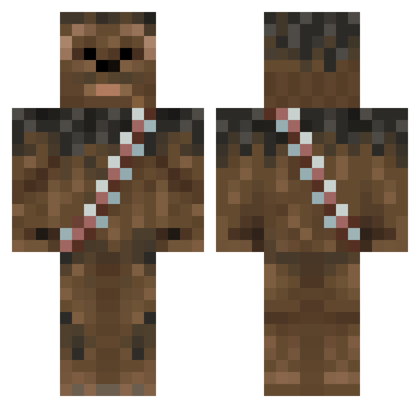EncagedBeast Minecraft skin, front and back view