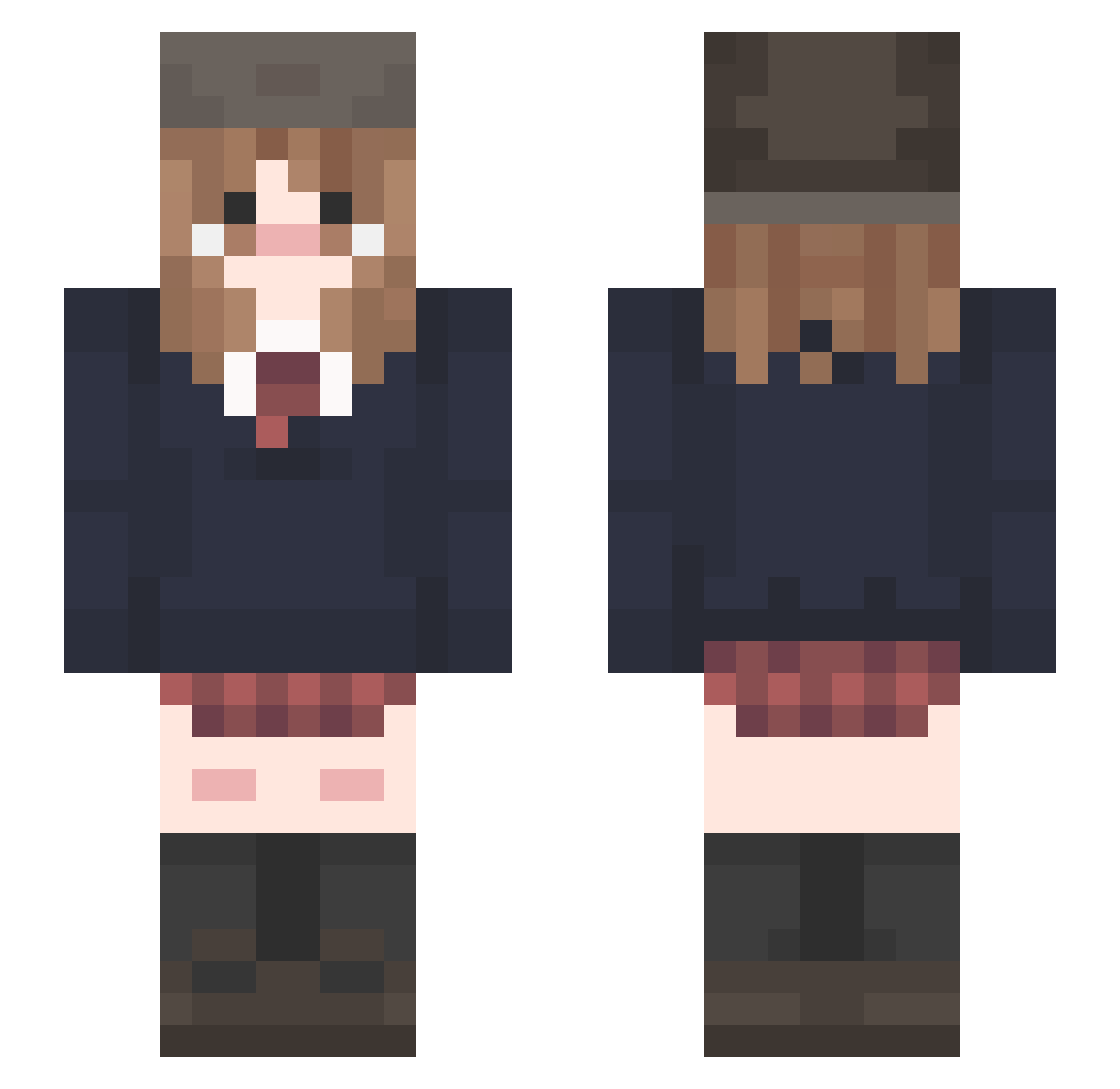 Neypez Minecraft skin, front and back view