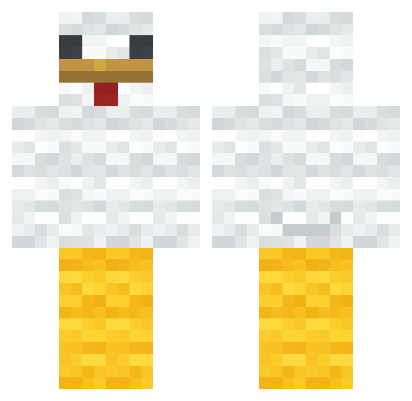 fox_key Minecraft skin, front and back view