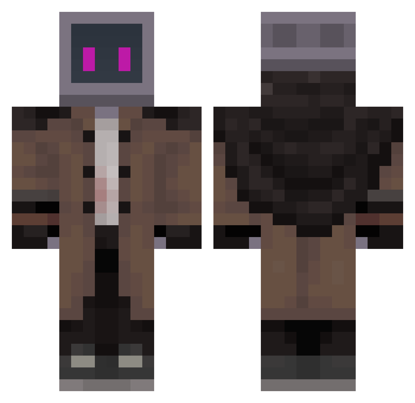 SiennaCard0 Minecraft skin, front and back view