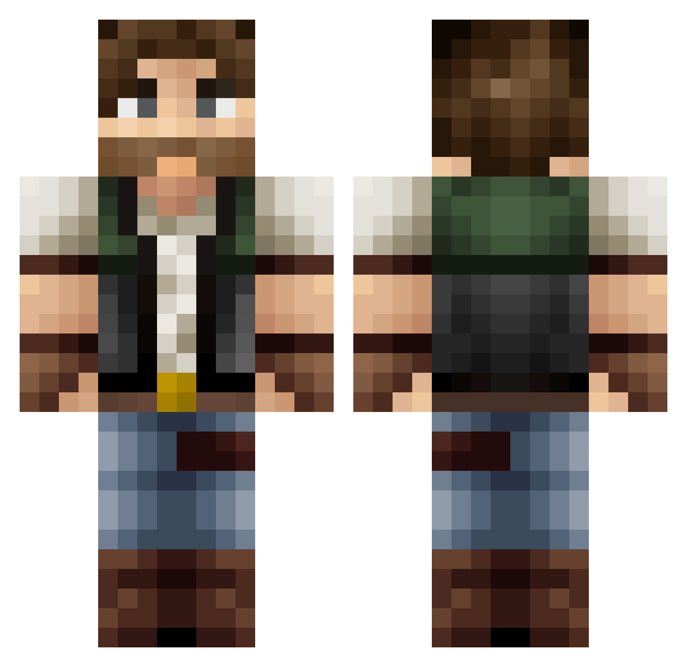 PRiiSM1 Minecraft skin, front and back view