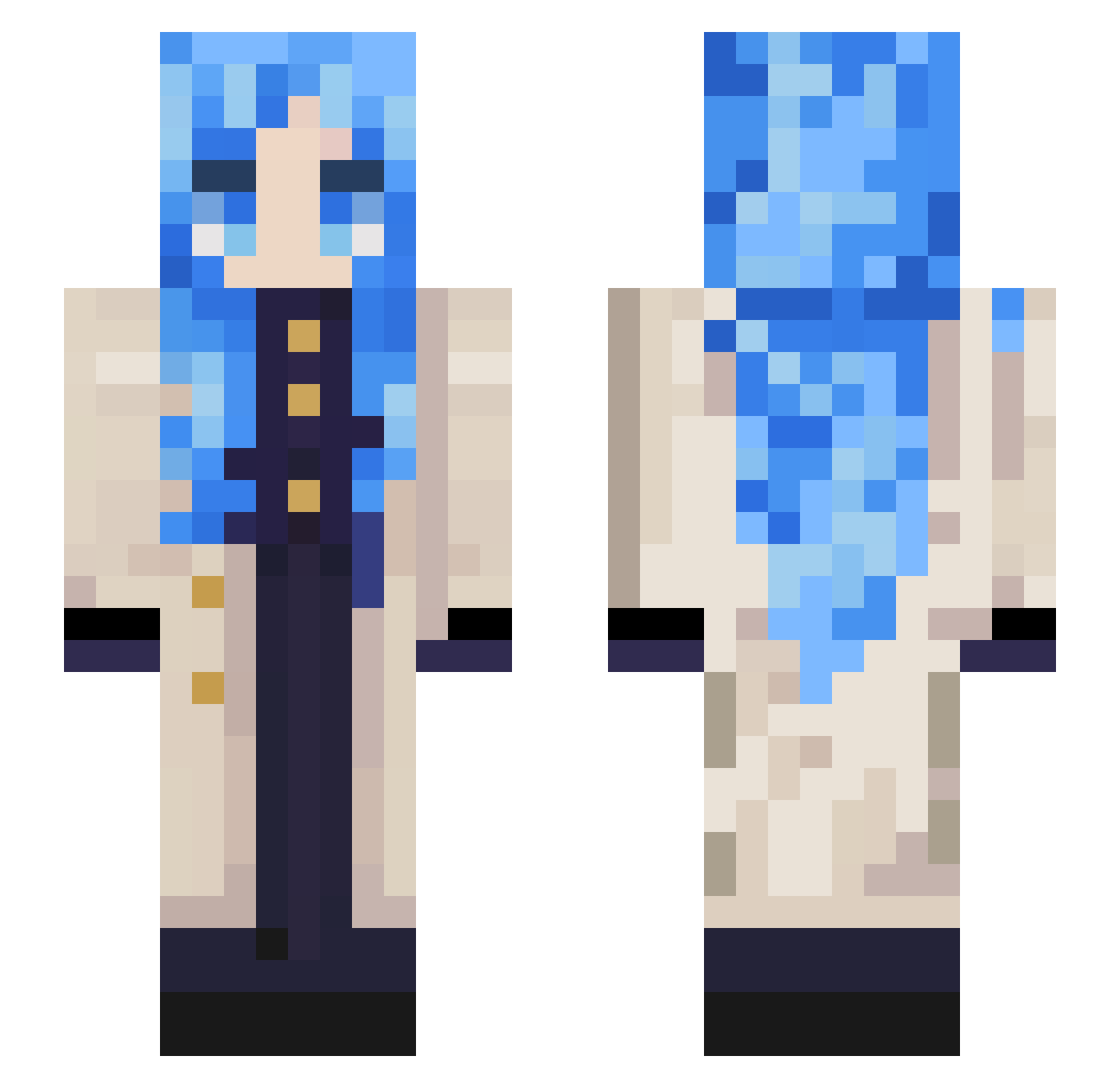 mabdam Minecraft skin, front and back view