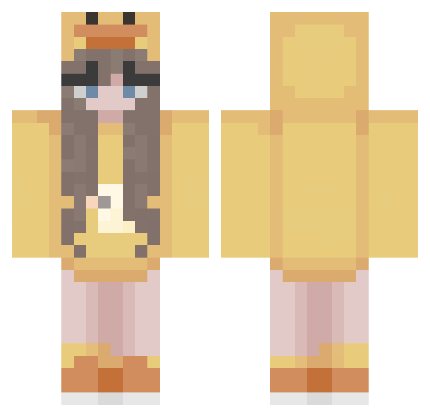 Yuxuan_Ya Minecraft skin, front and back view