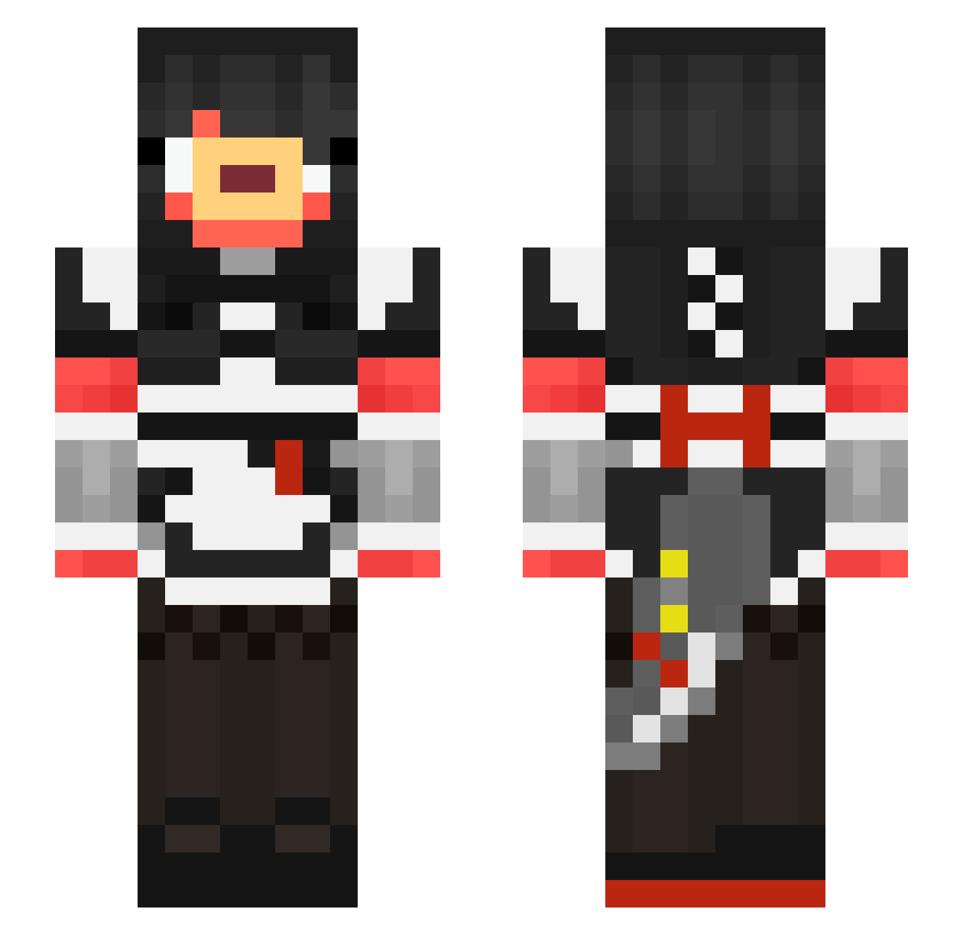 TunTunTuna Minecraft skin, front and back view