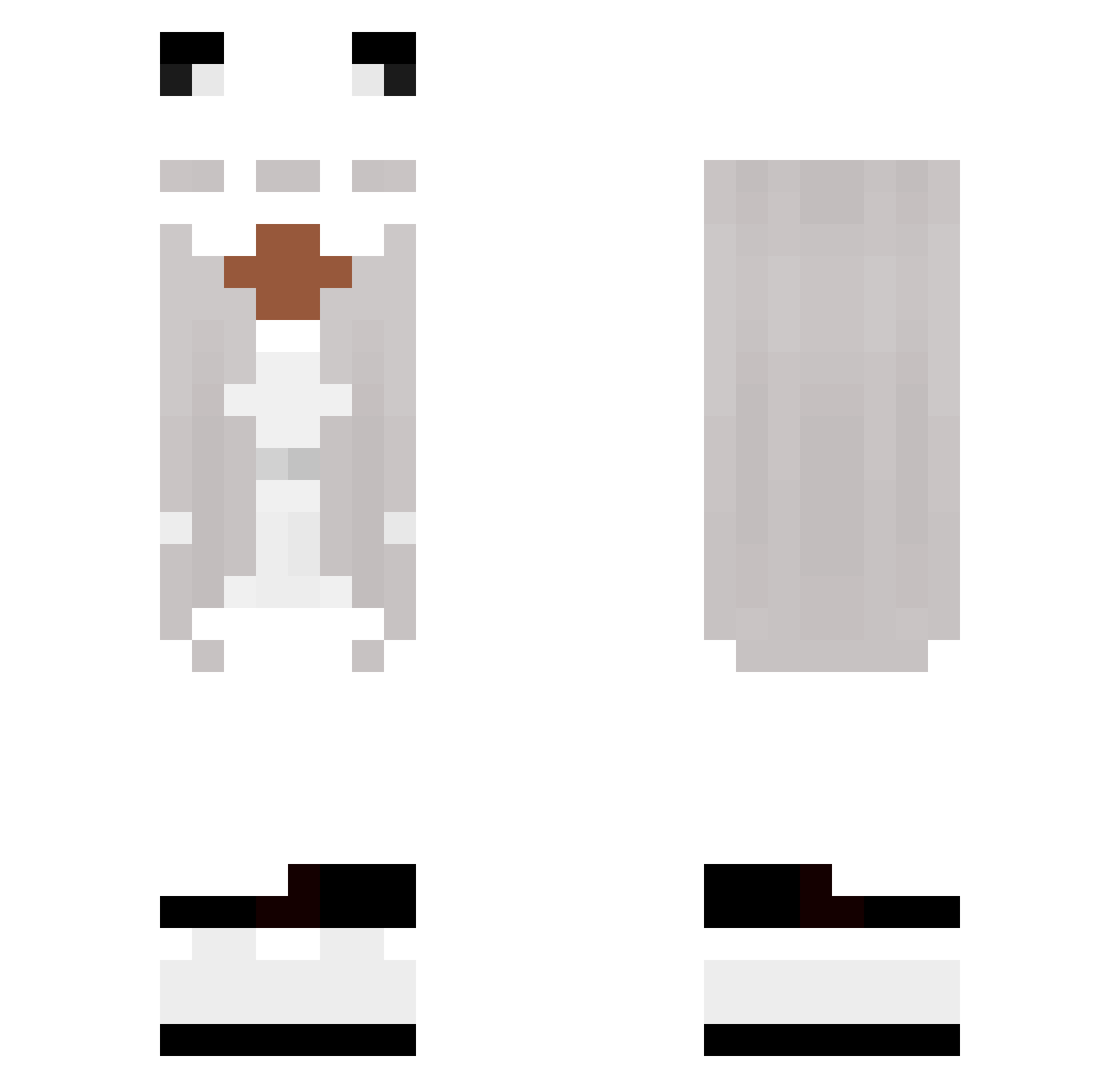 uprisers Minecraft skin, front and back view