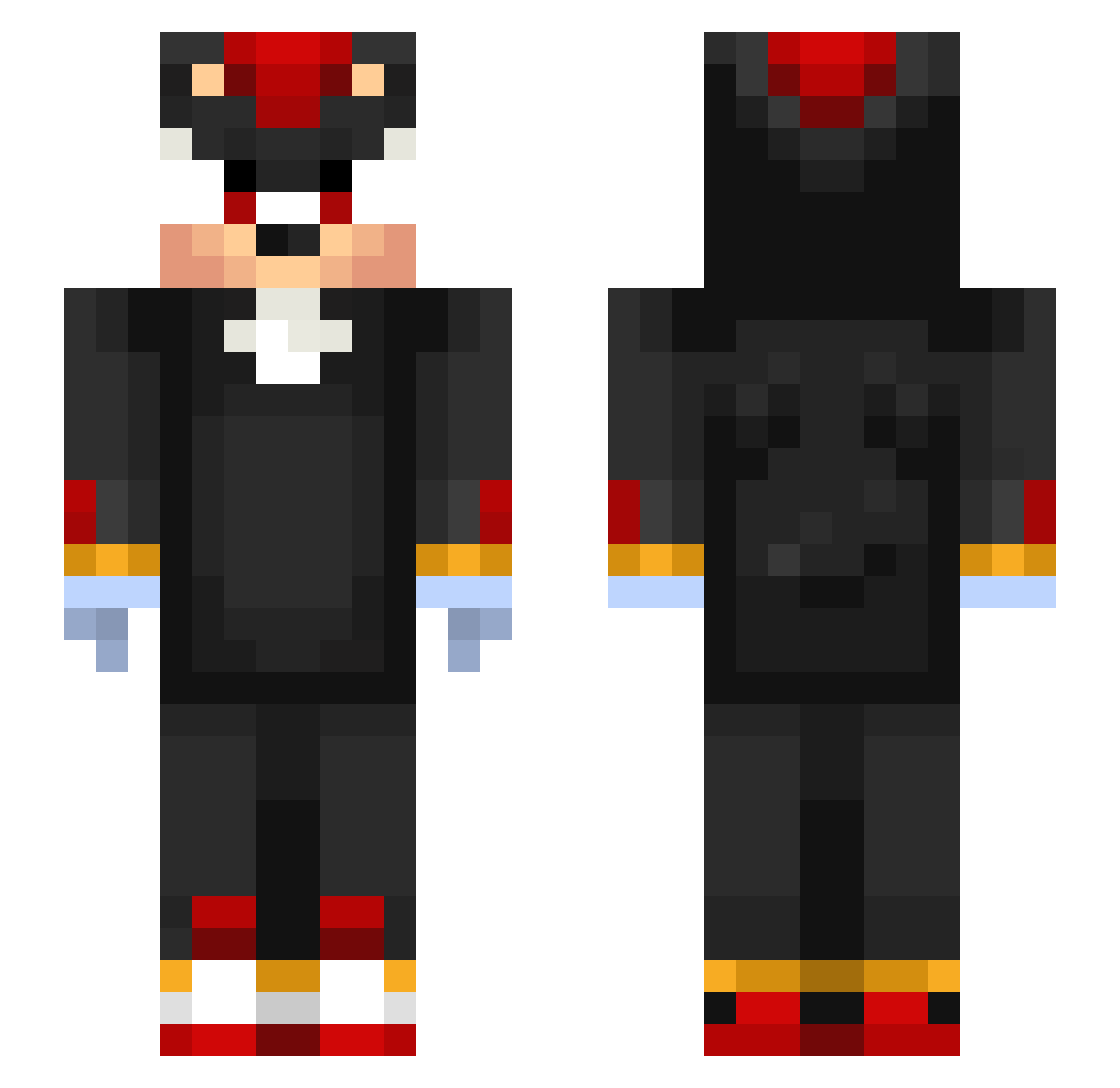 Bleachstorm Minecraft skin, front and back view