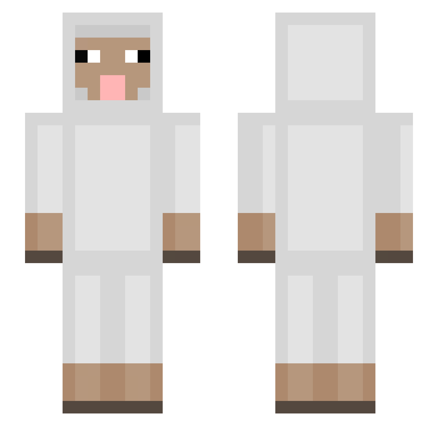 potGjunior Minecraft skin, front and back view