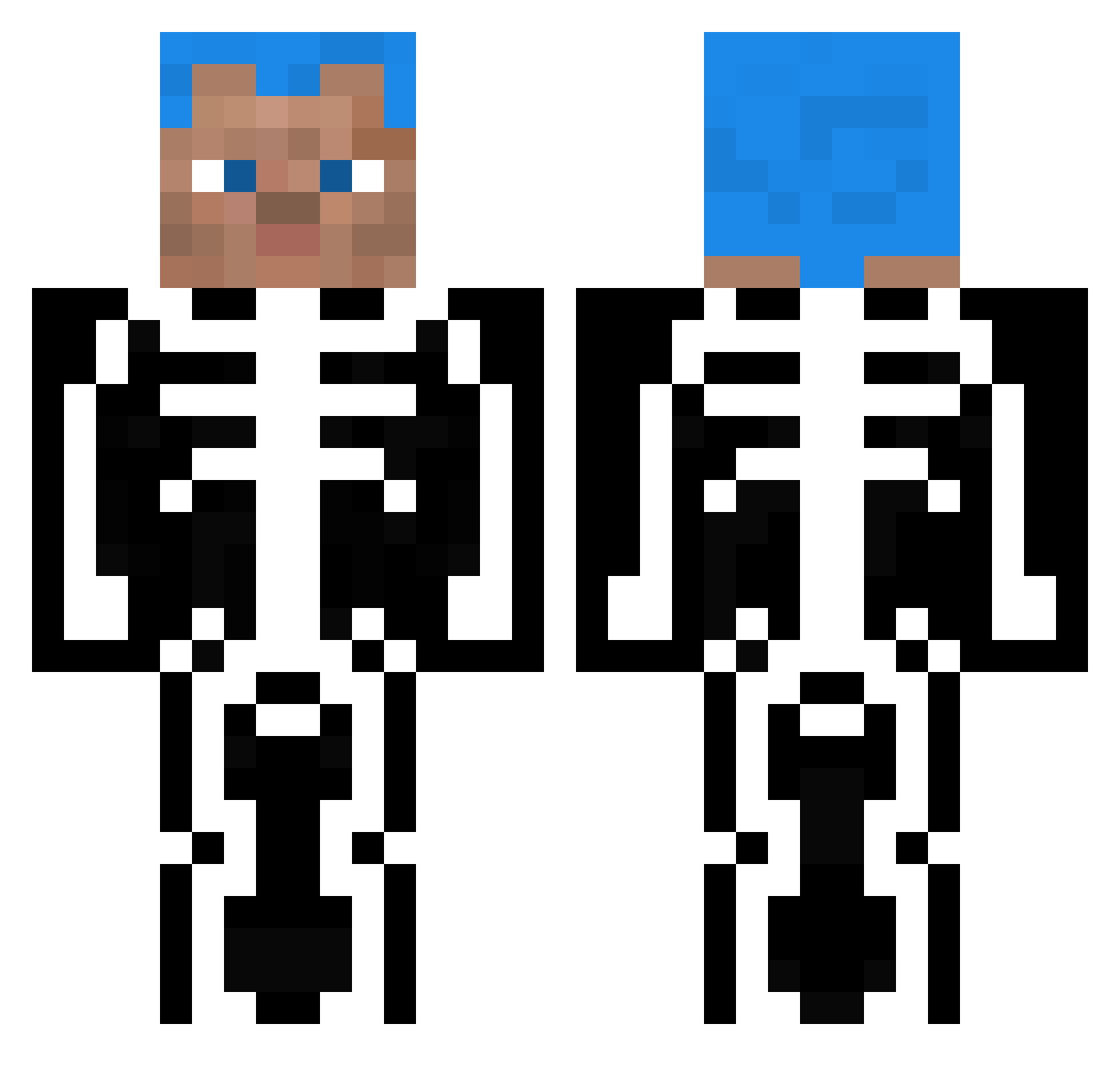 Jomib0 Minecraft skin, front and back view