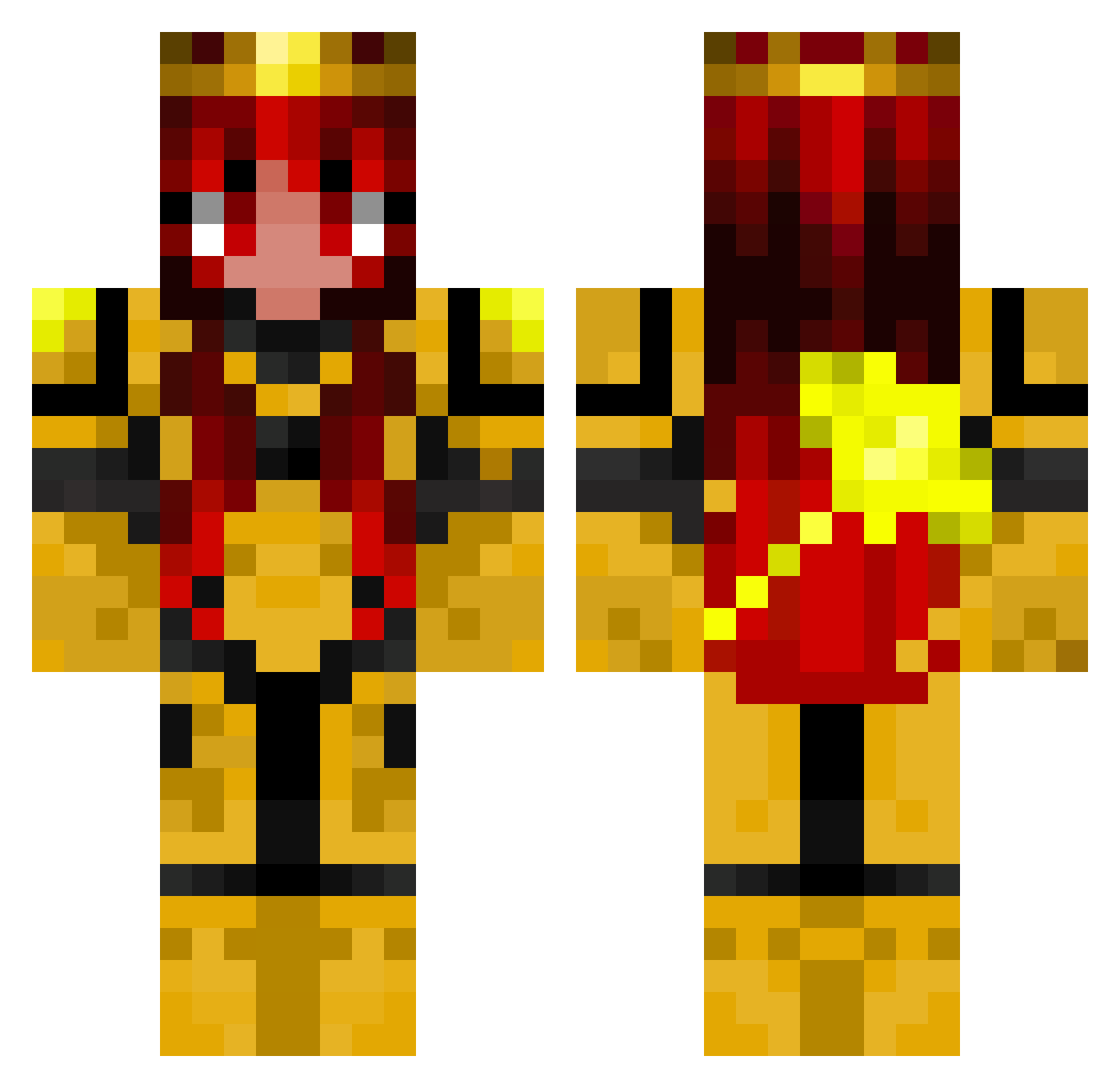 Bacon_Water Minecraft skin, front and back view