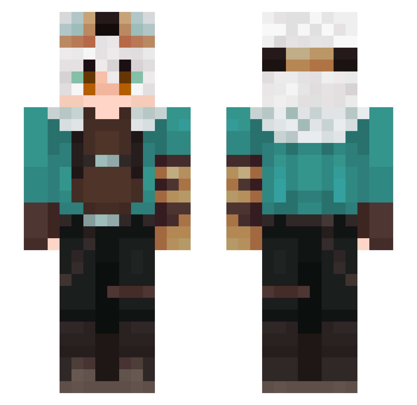 Nxiisan Minecraft skin, front and back view