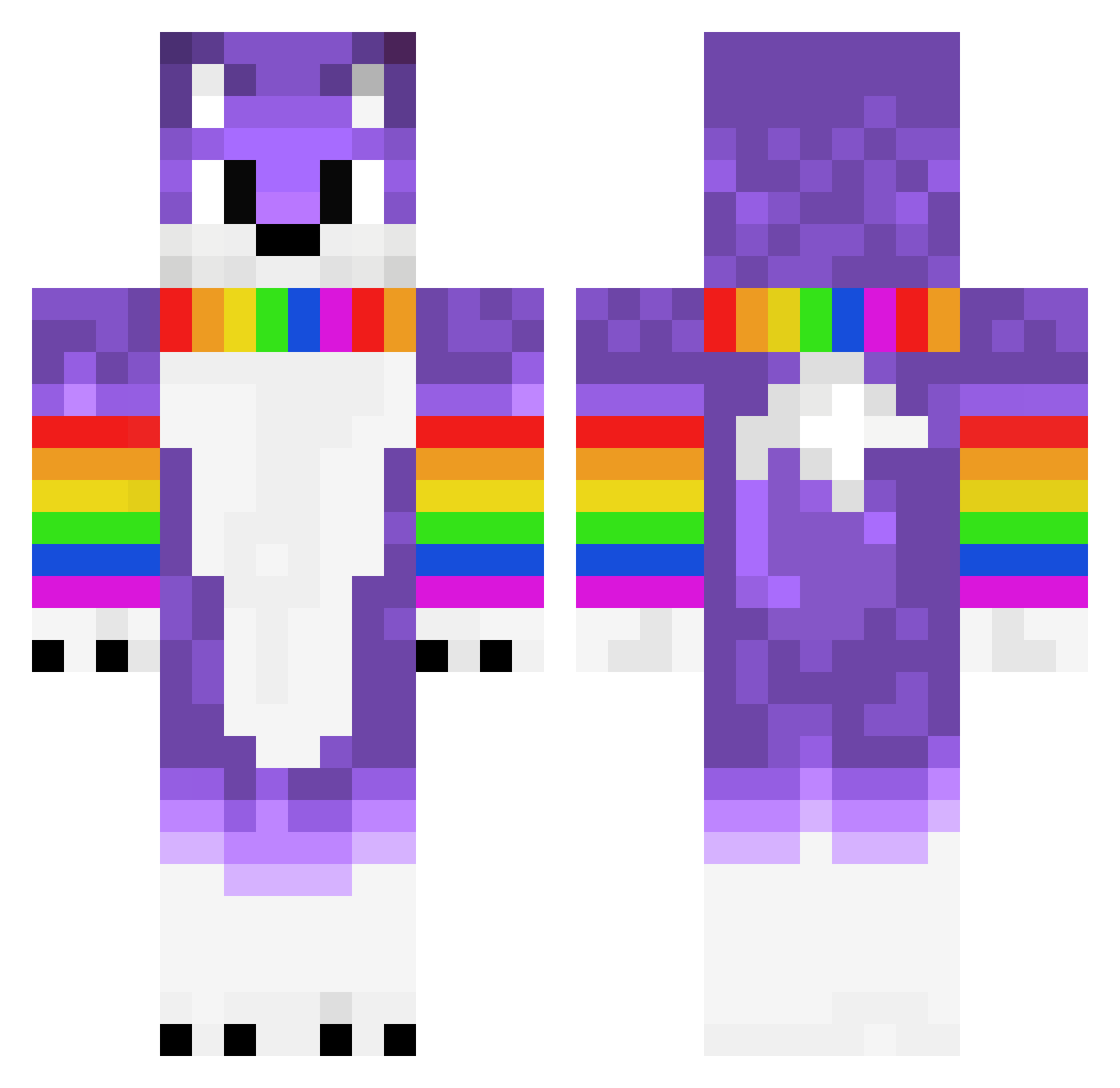 Chinauta Minecraft skin, front and back view