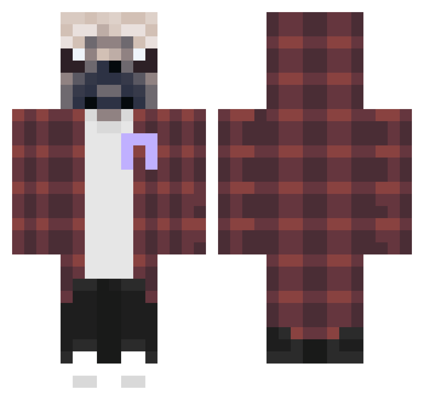 skjaldberg Minecraft skin, front and back view