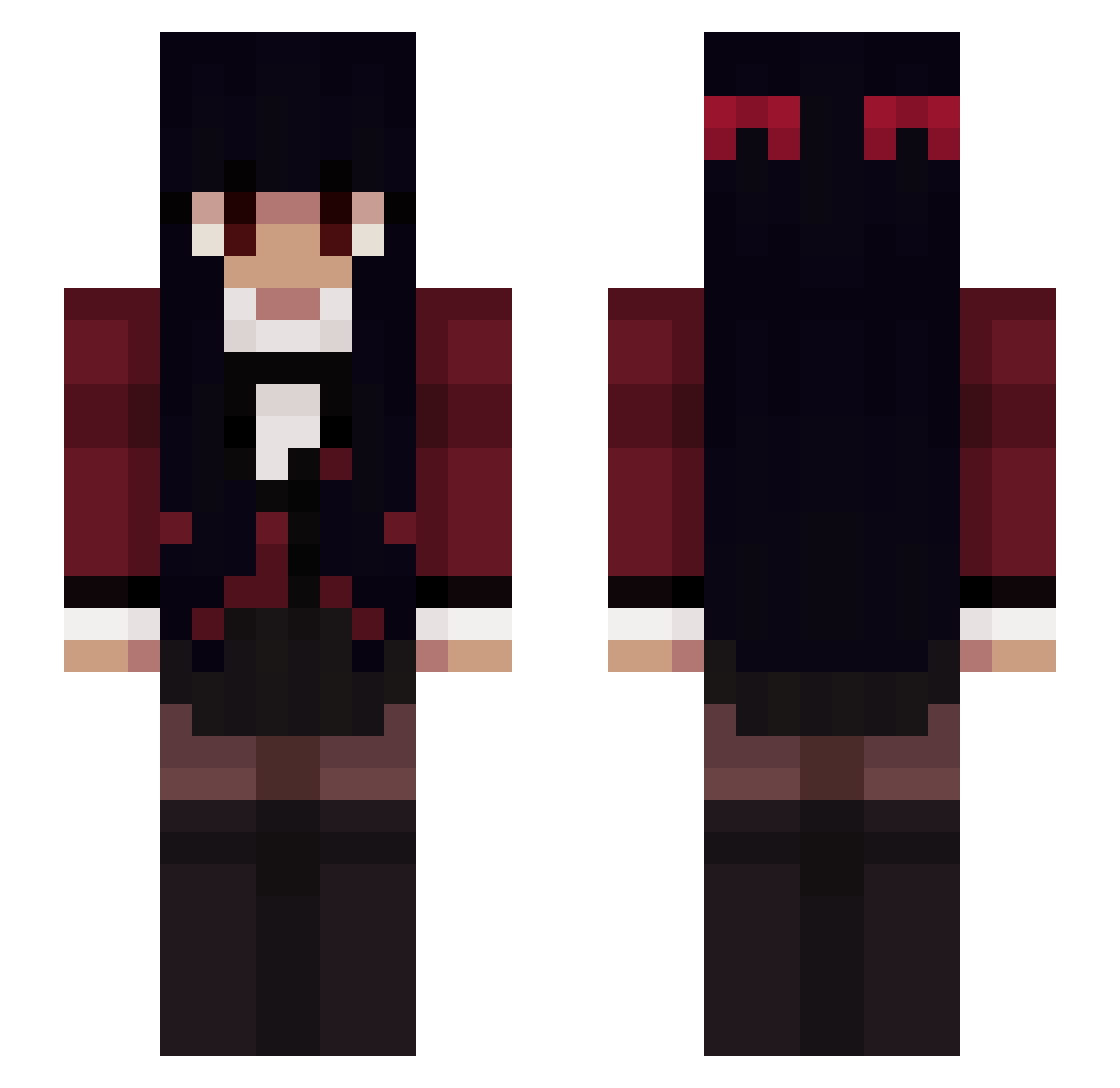 Zyleeisbased Minecraft skin, front and back view