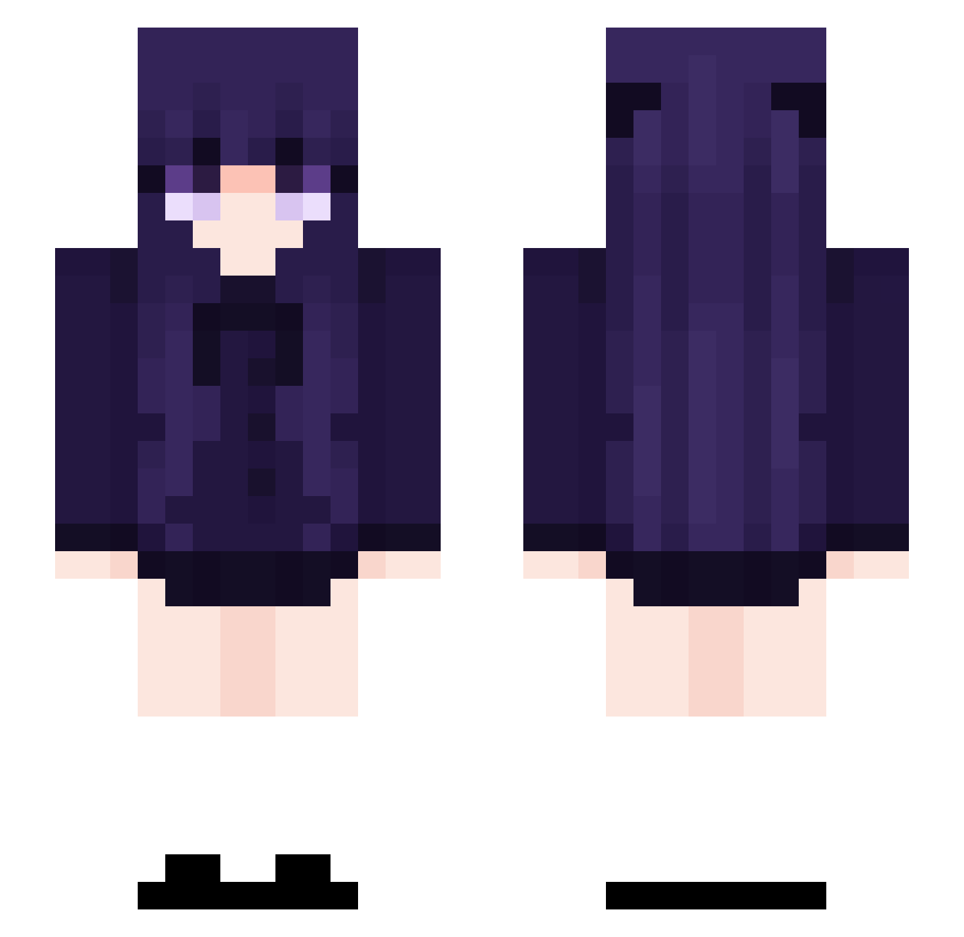 TreePlank Minecraft skin, front and back view