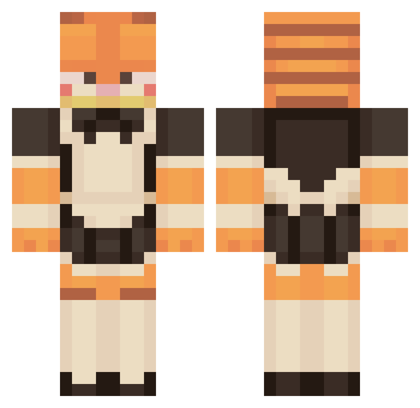 StarPlanetMoon Minecraft skin, front and back view