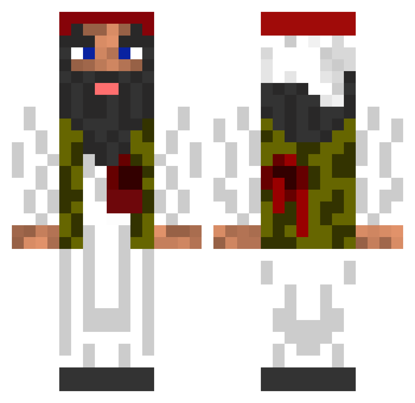 roni69420 Minecraft skin, front and back view