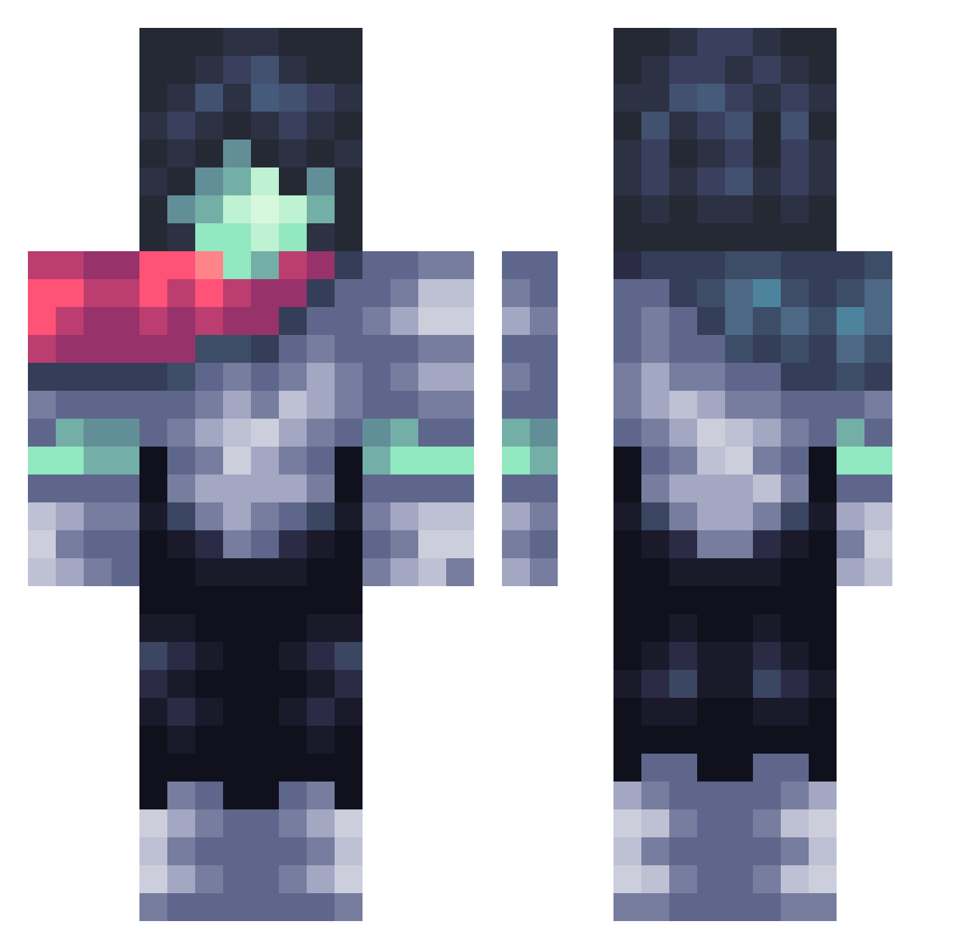 KetchMC Minecraft skin, front and back view