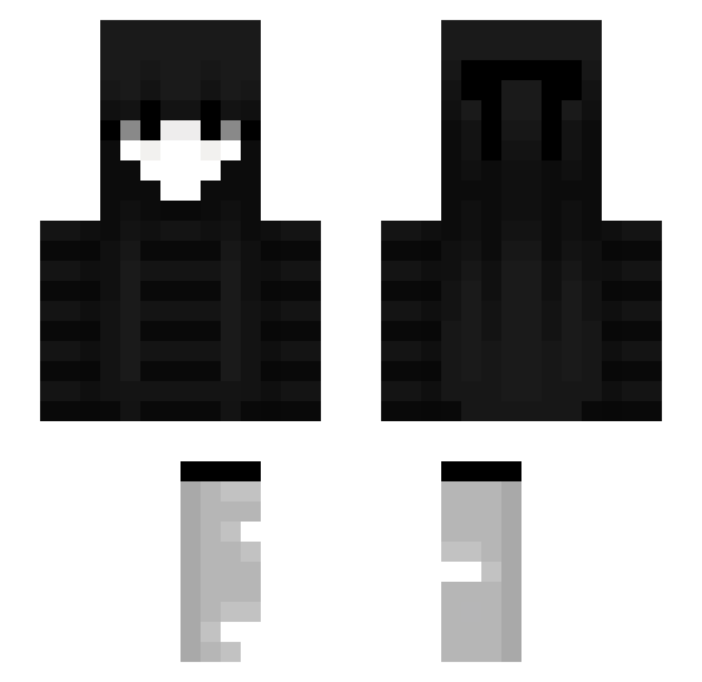 2jq Minecraft skin, front and back view