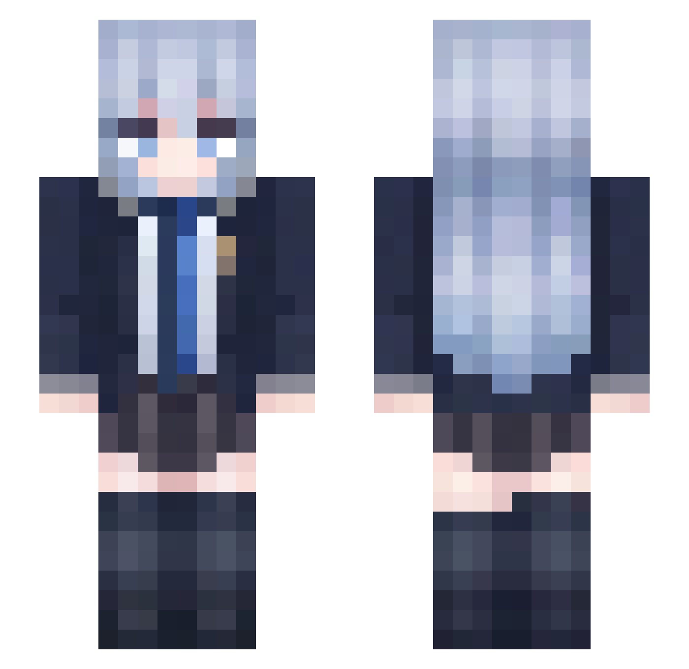 zTohka Minecraft skin, front and back view