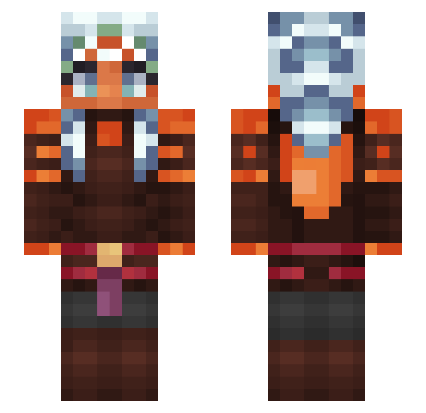 Nike Minecraft skin, front and back view