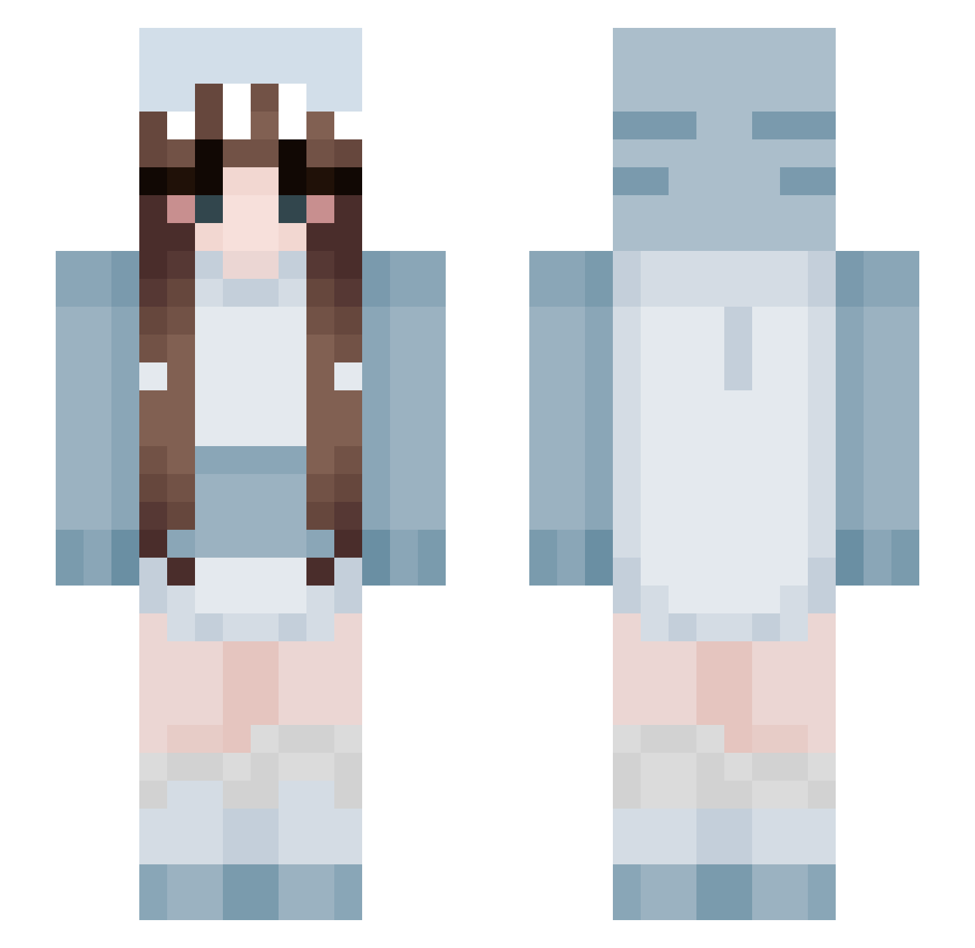 wybtr Minecraft skin, front and back view