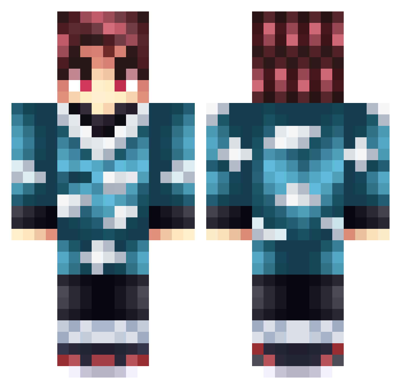 ItsTrz Minecraft skin, front and back view