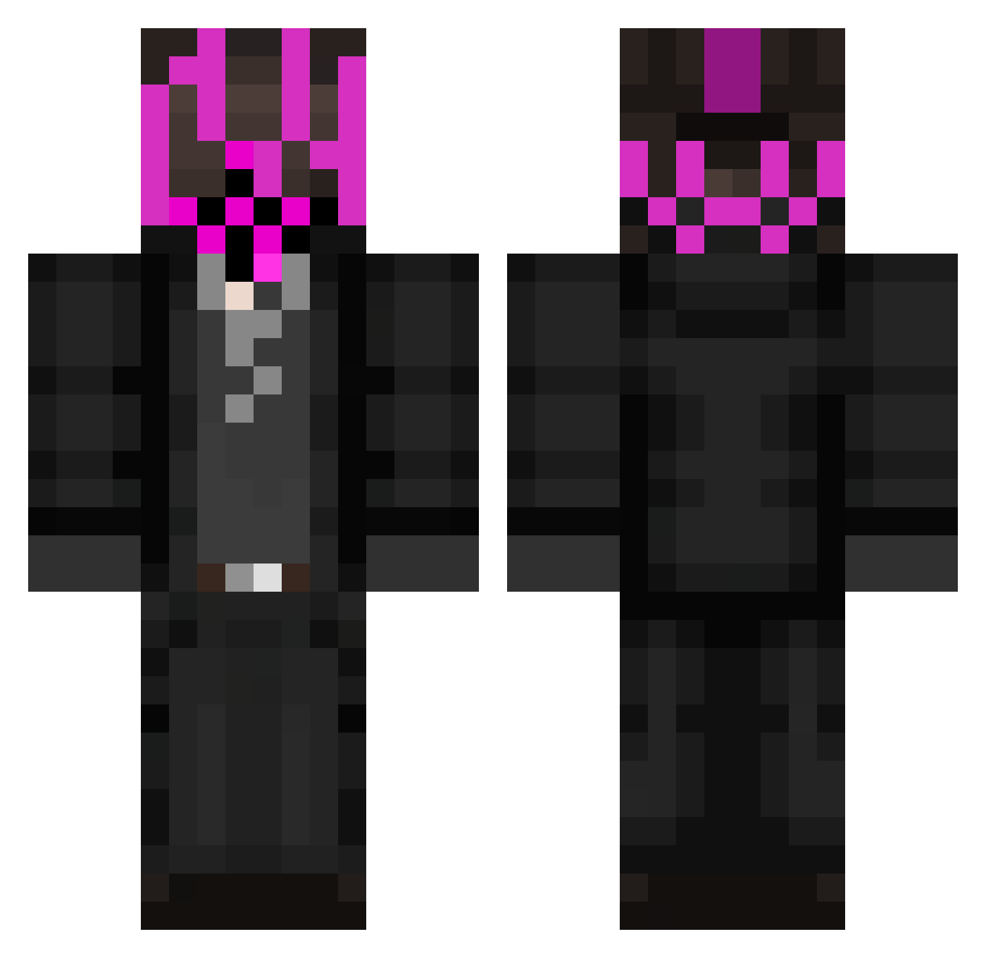 Nitrax23 Minecraft skin, front and back view