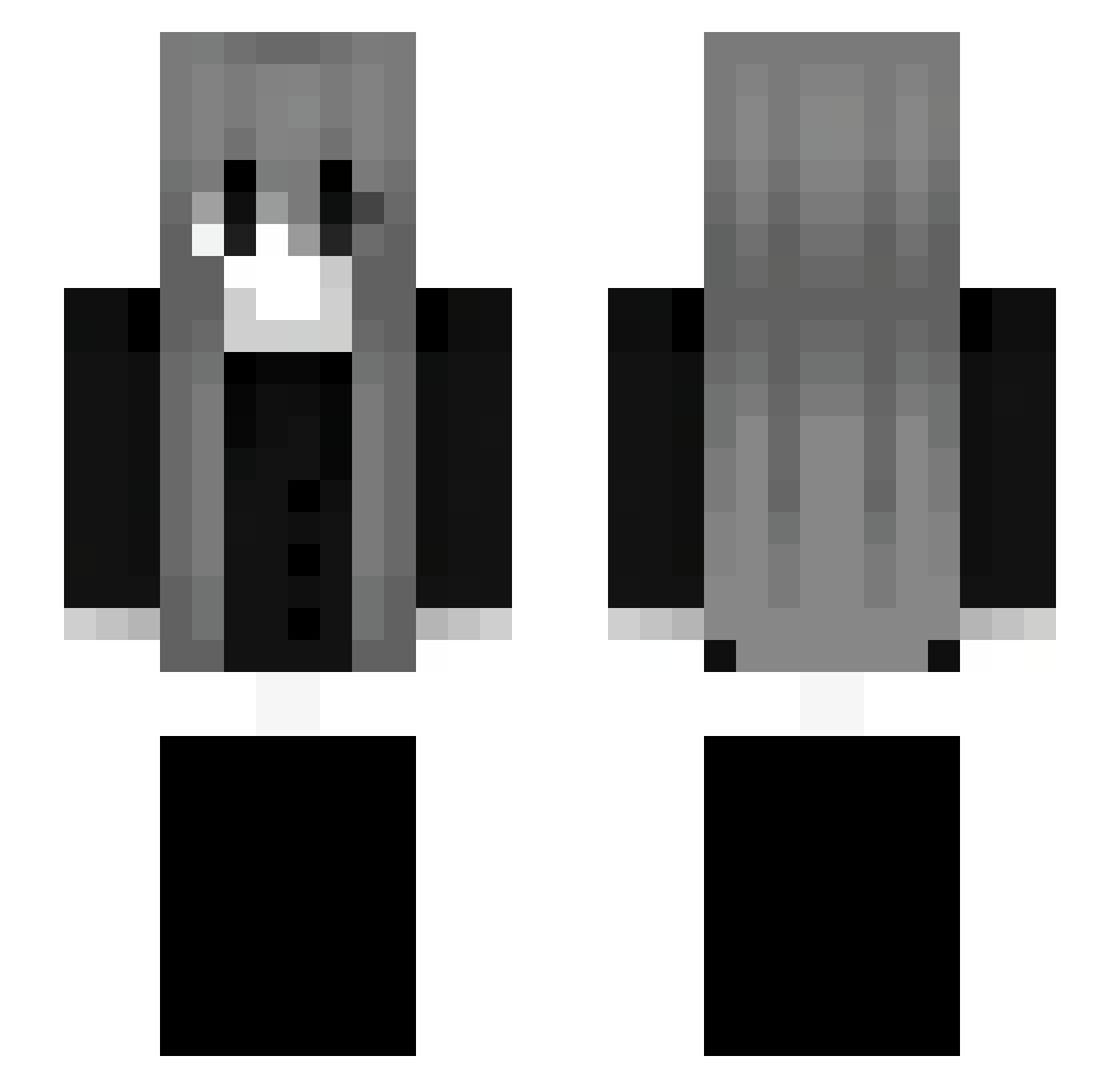 Mourn Minecraft skin, front and back view