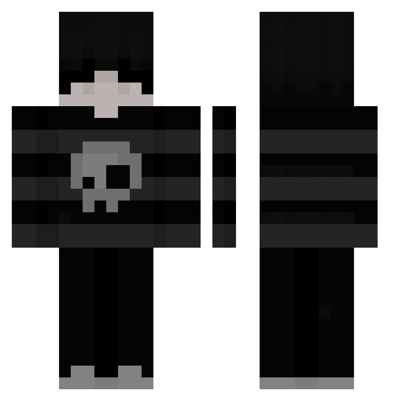 Zimtek Minecraft skin, front and back view
