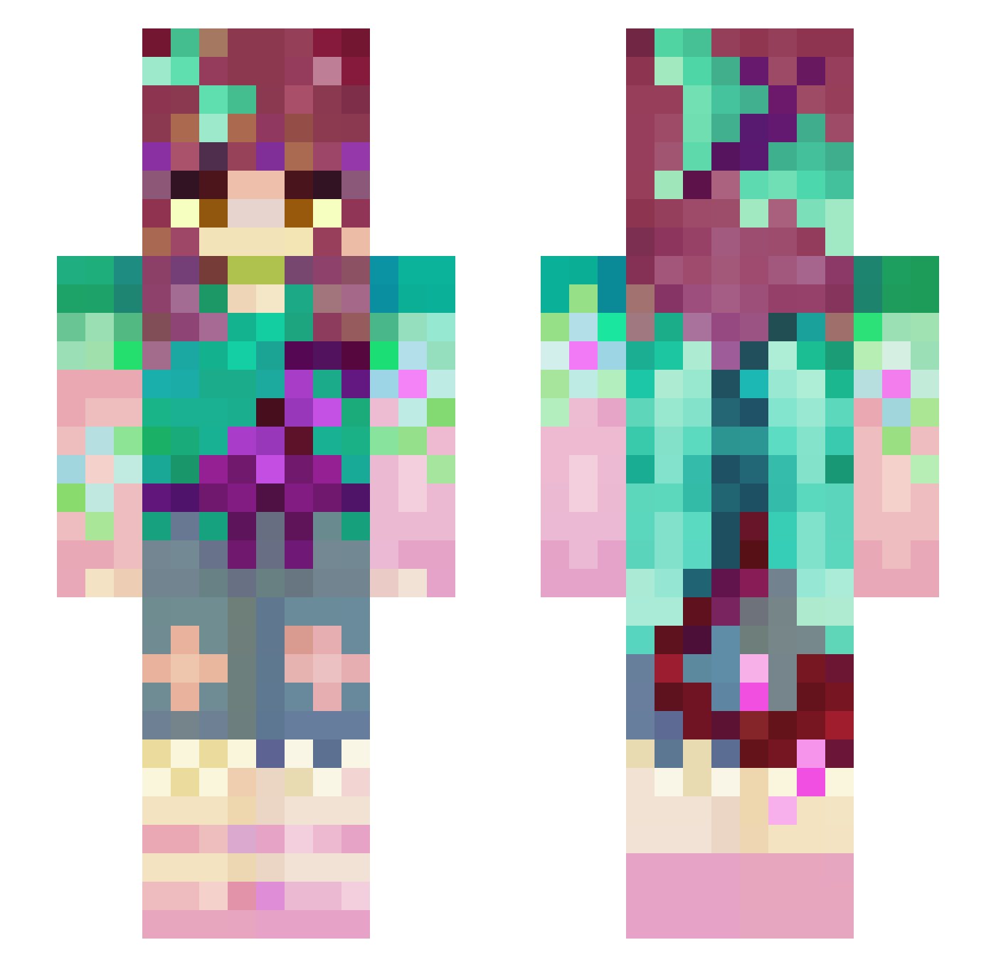 Antrelcia Minecraft skin, front and back view