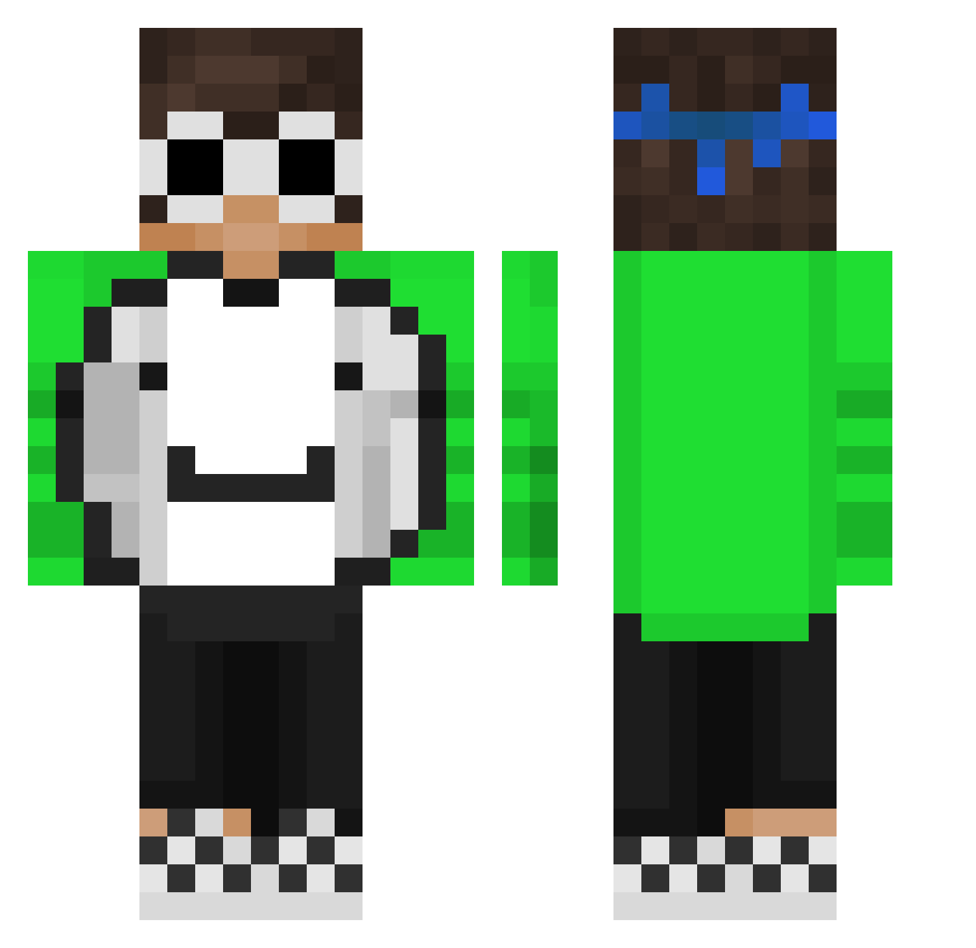 TheFoxyBoy Minecraft skin, front and back view