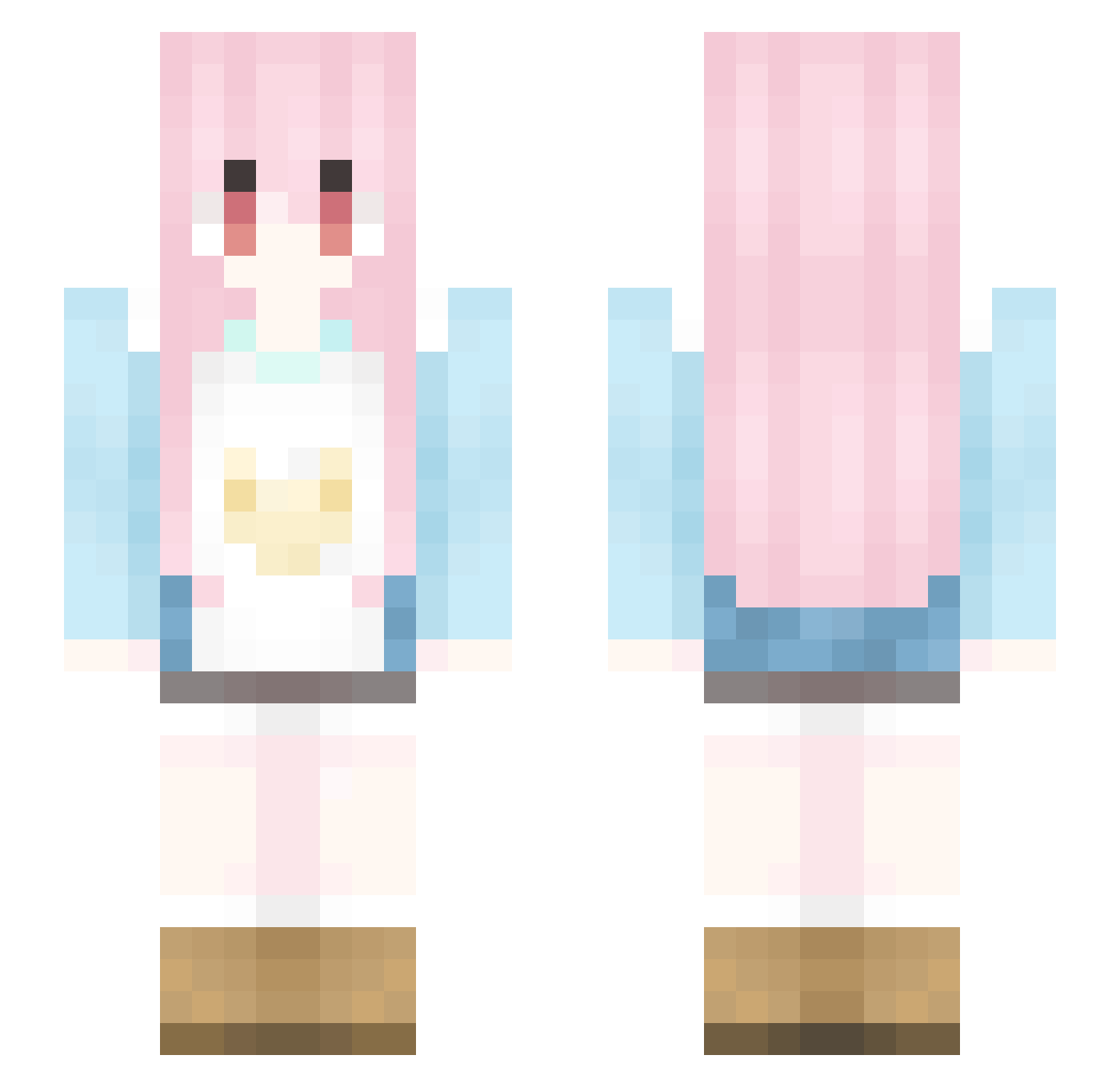woshisb110 Minecraft skin, front and back view