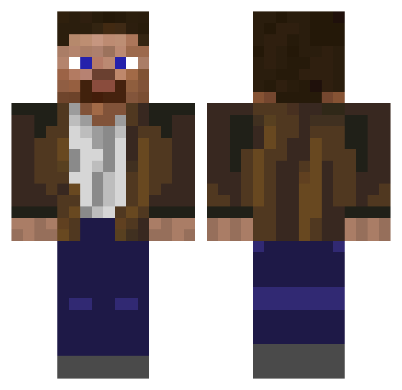 SweptRecord Minecraft skin, front and back view