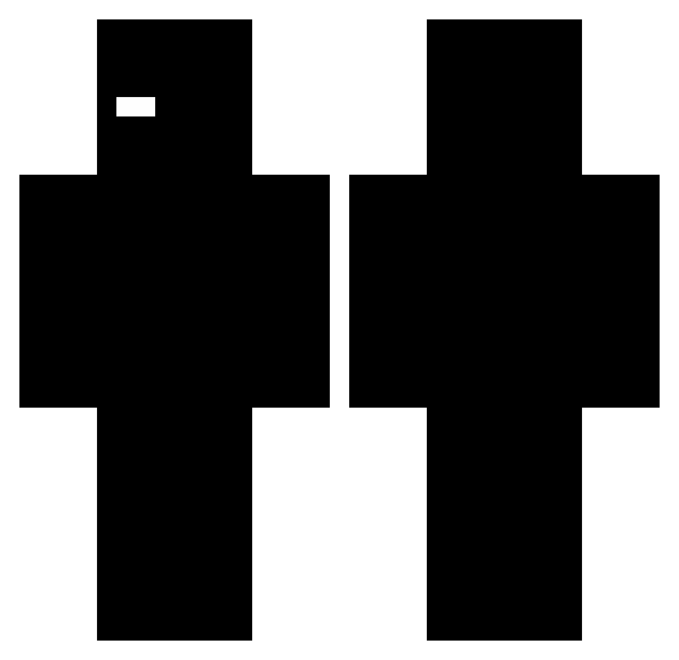 staccatos Minecraft skin, front and back view