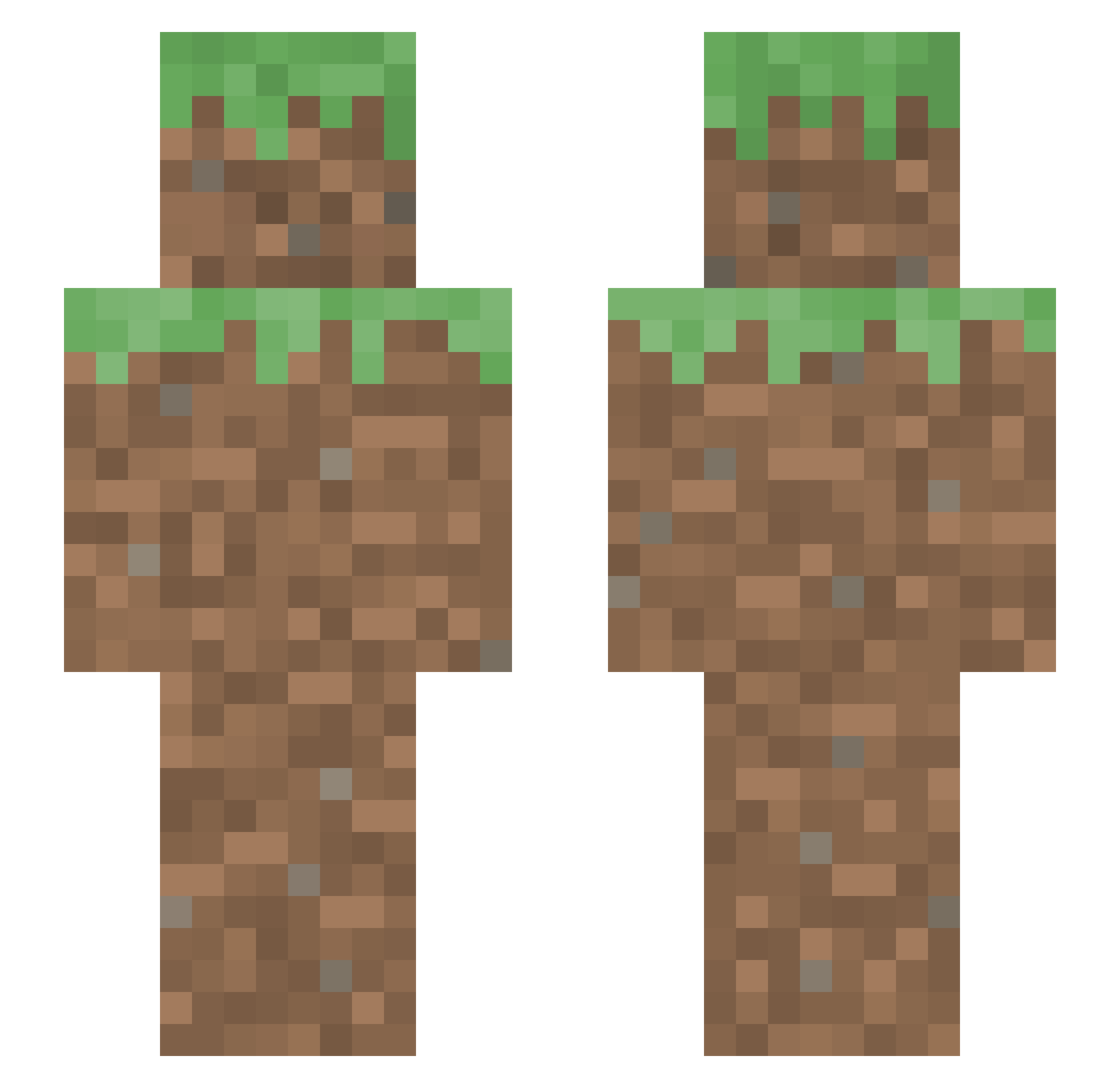 Yi700 Minecraft skin, front and back view