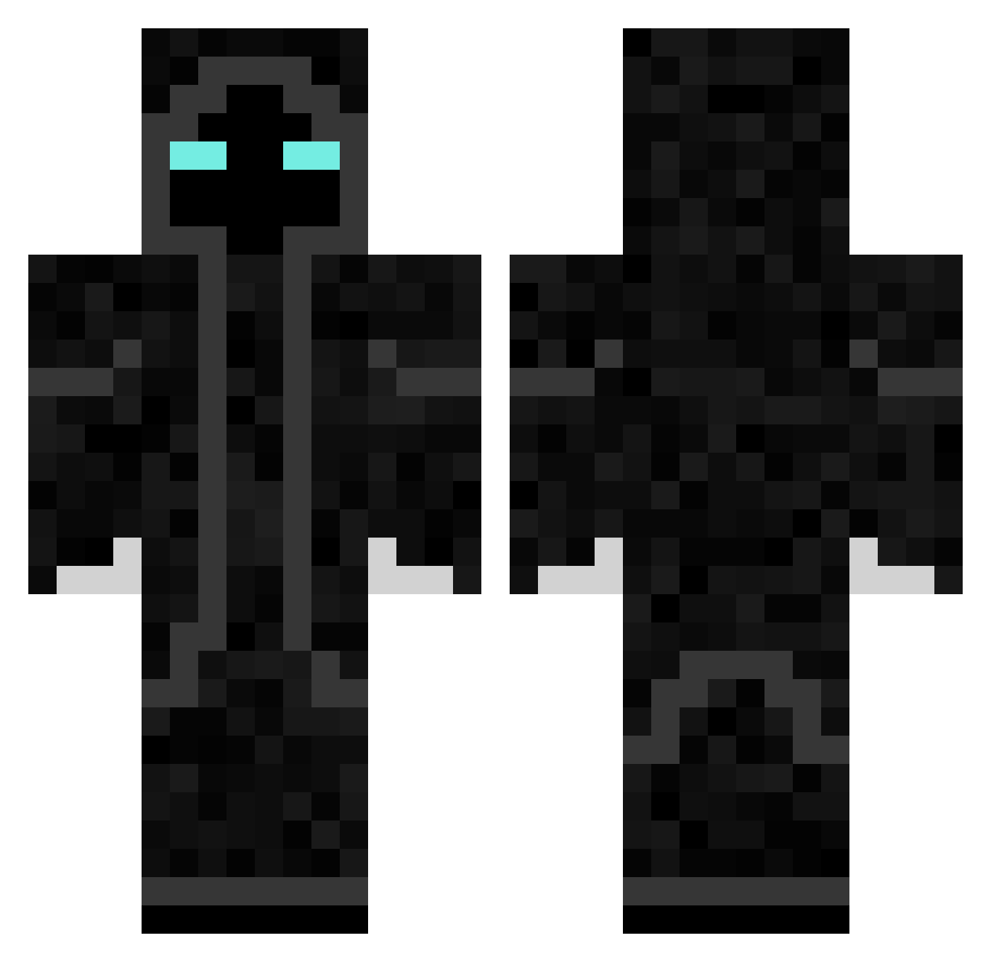 ShadowDrac0 Minecraft skin, front and back view