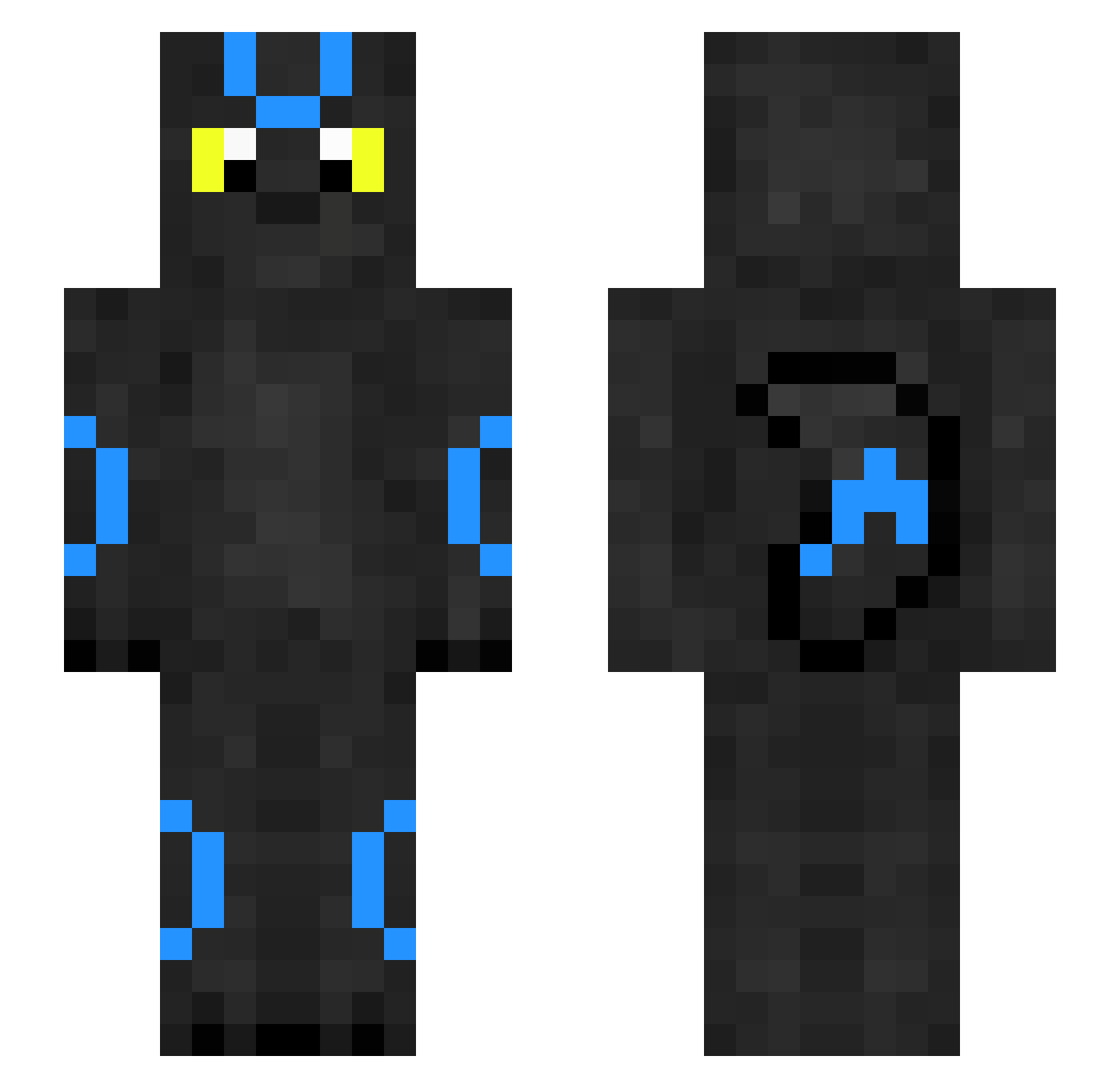 bigsmurf Minecraft skin, front and back view