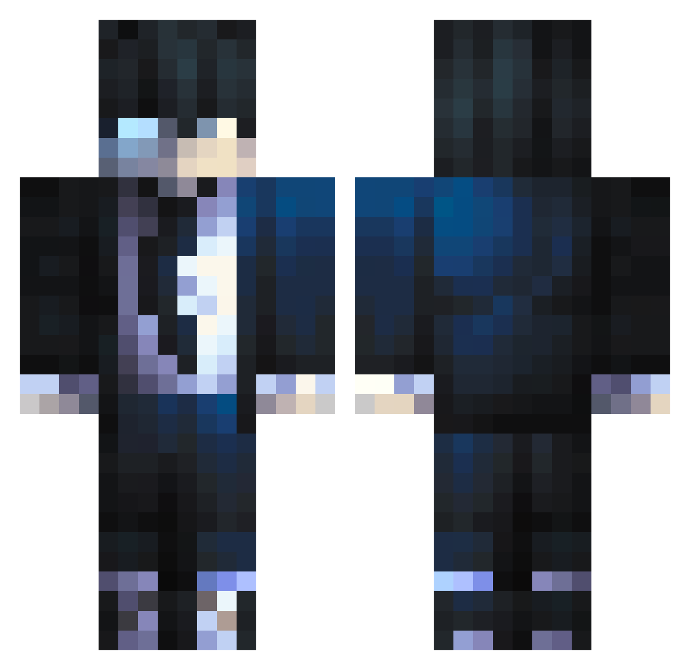 Ryoo02 Minecraft skin, front and back view