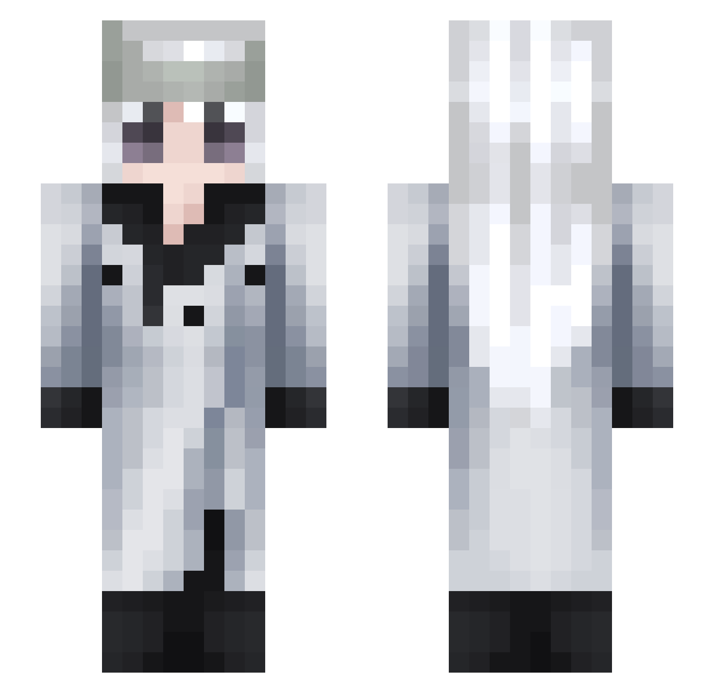 yellowing Minecraft skin, front and back view