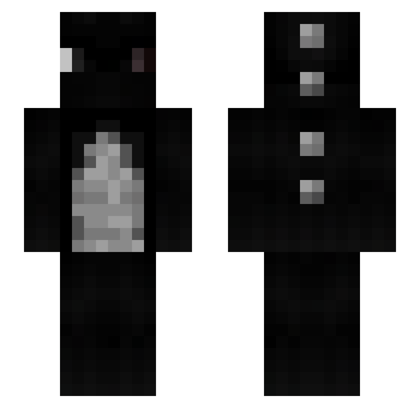 Stolaroxx Minecraft skin, front and back view