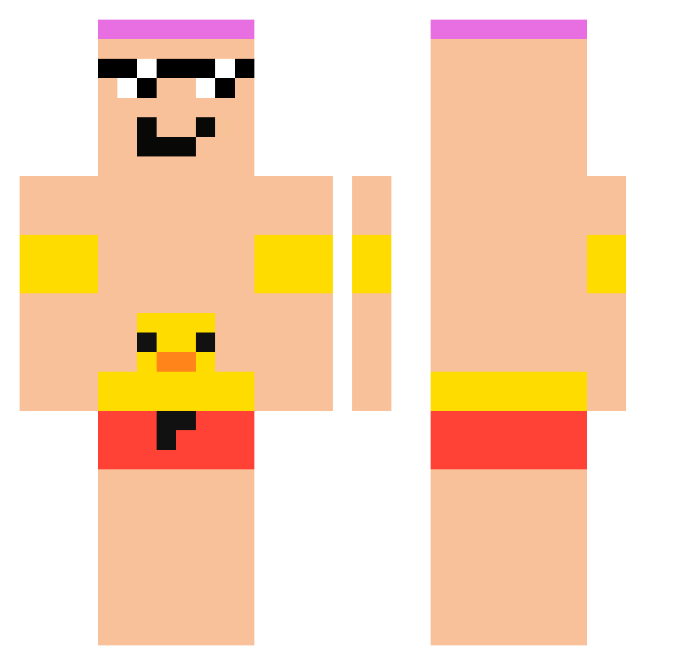 vitingabrielps Minecraft skin, front and back view