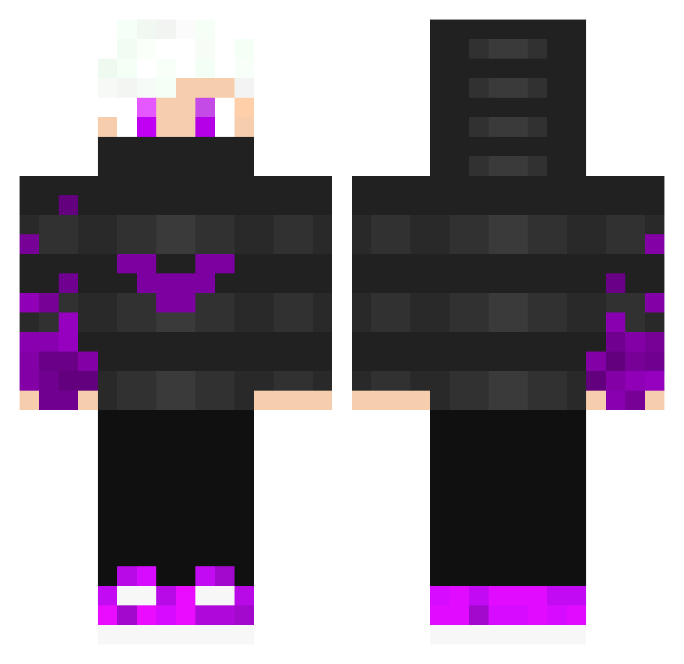 SoBoosted Minecraft skin, front and back view