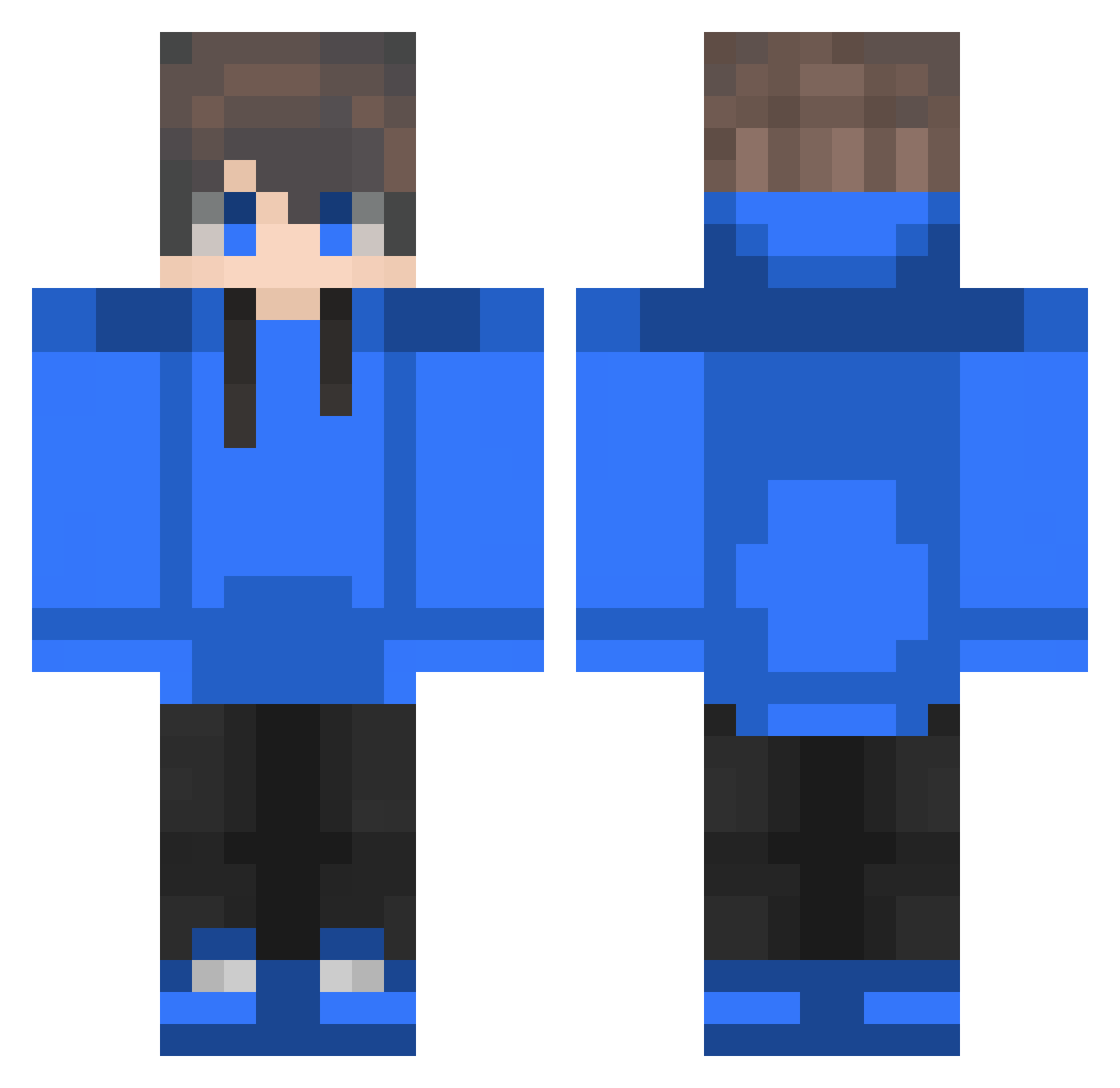 Maksgg Minecraft skin, front and back view