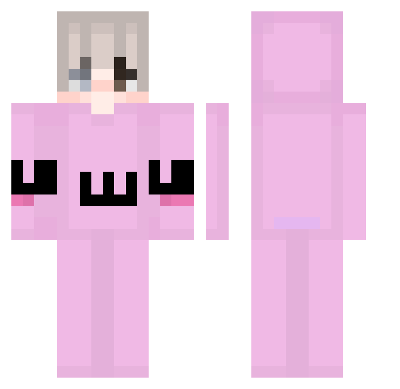 Itz_kazan Minecraft skin, front and back view