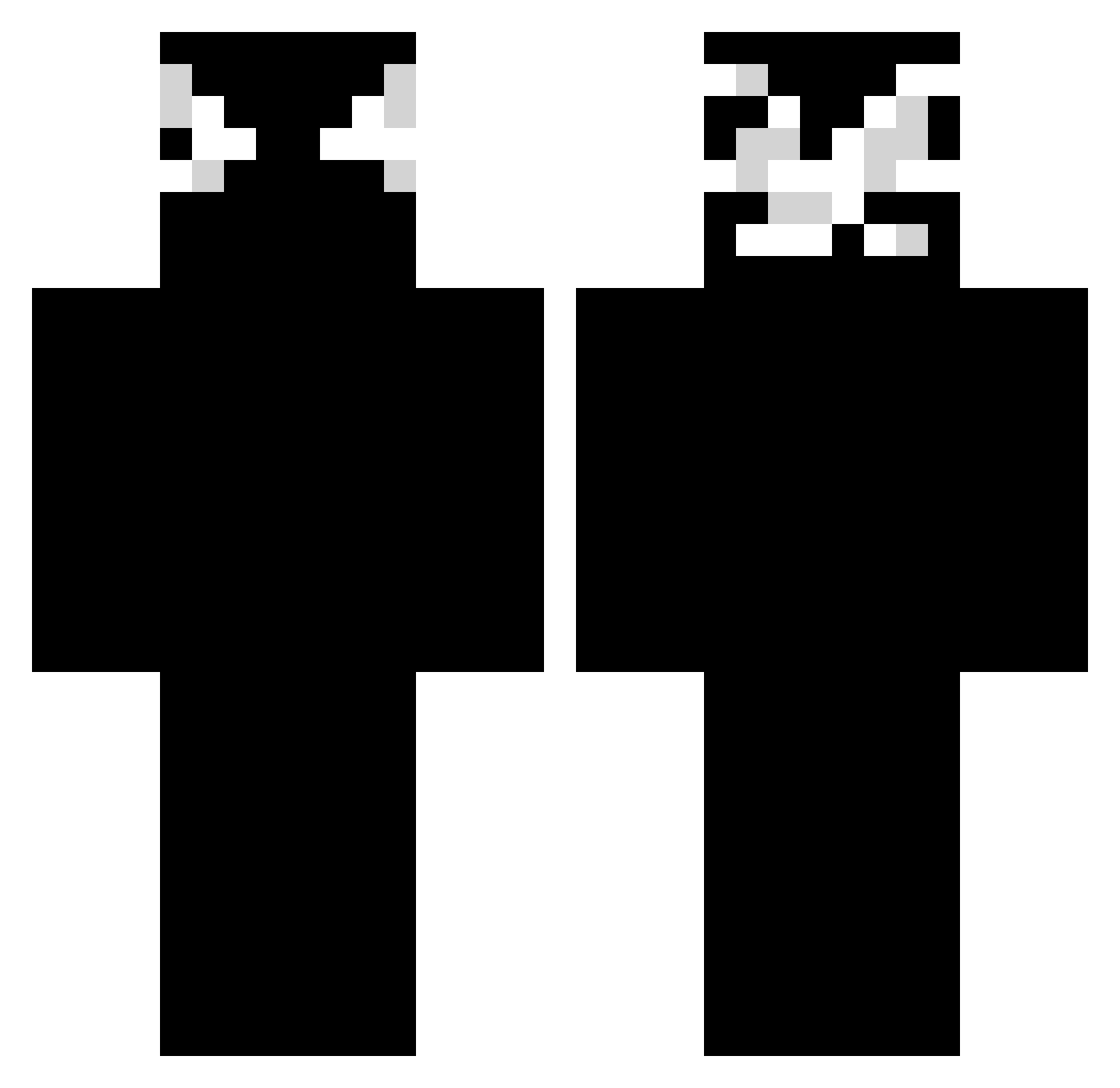 TheRubberMan Minecraft skin, front and back view