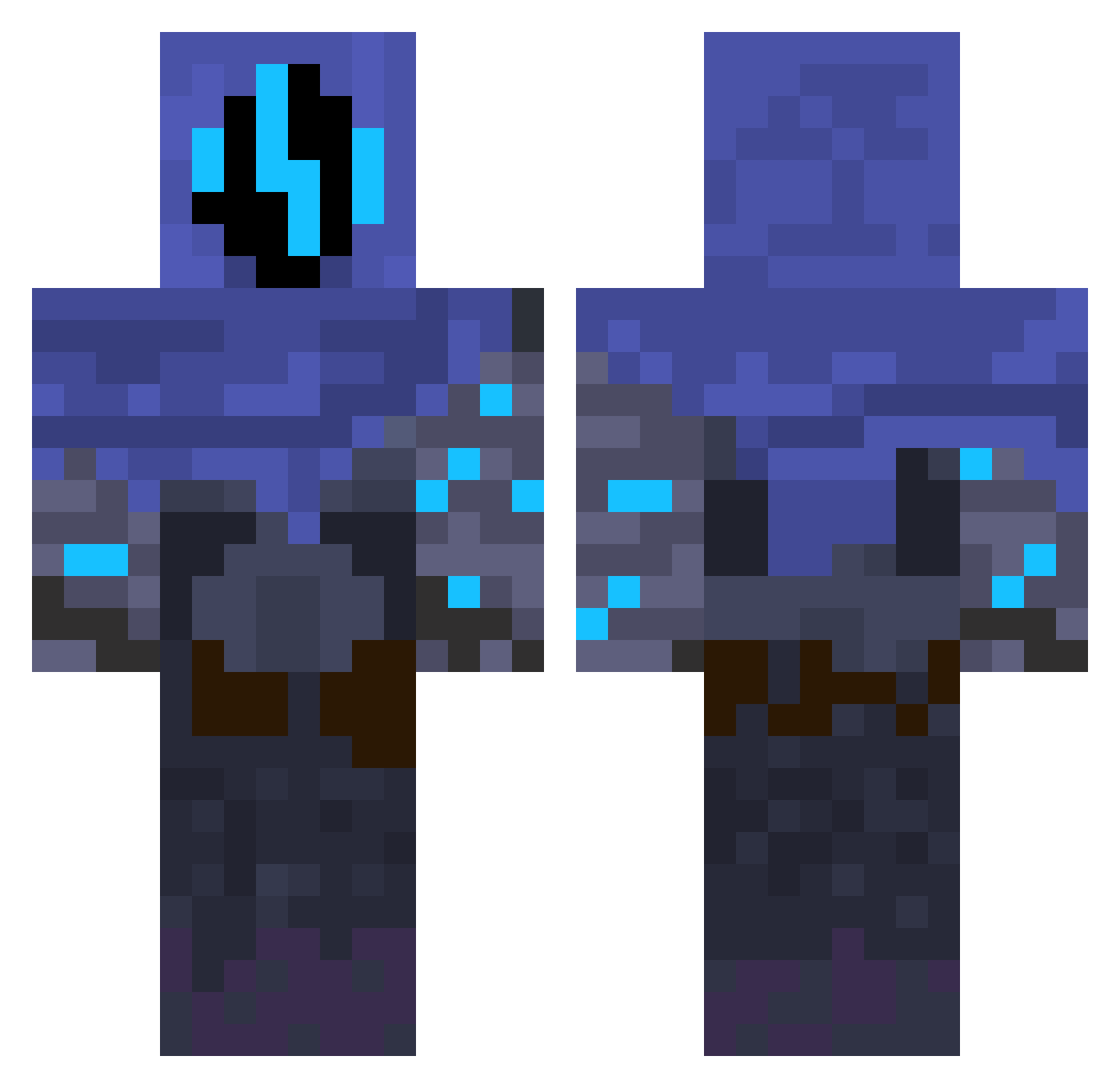 xBakiStrafe Minecraft skin, front and back view